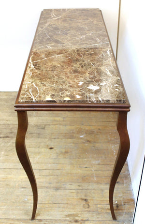 Modern Console Table with Cabriole Legs and Marble Top side 2 (6719933841565)