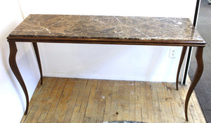 Modern Console Table with Cabriole Legs and Marble Top front (6719933841565)