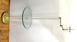 Modern Floor Lamp with Attached Side Table in Glass, Lucite and Brass front (6719870271645)