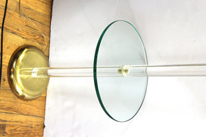 Modern Floor Lamp with Attached Side Table in Glass, Lucite and Brass table (6719870271645)