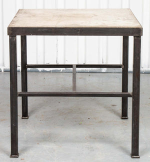 Modern Iron and Cast Stone Side Table (6720045875357)