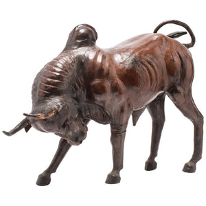 Modern Leather Clad Brahma Bull Sculpture (6719950913693)