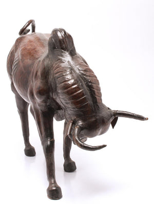 Modern Leather Clad Brahma Bull Sculpture front (6719950913693)