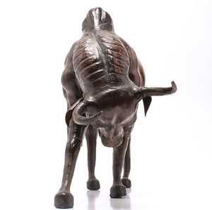Modern Leather Clad Brahma Bull Sculpture head (6719950913693)