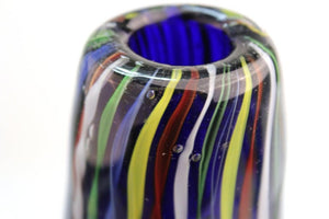 Modern Murano Studio Art Glass Vase with Twisted Stripes Motif rim (6719952060573)
