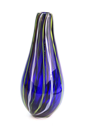 Modern Murano Studio Art Glass Vase with Twisted Stripes Motif front (6719952060573)