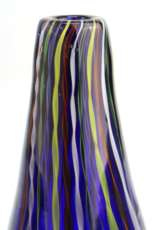 Modern Murano Studio Art Glass Vase with Twisted Stripes Motif top (6719952060573)
