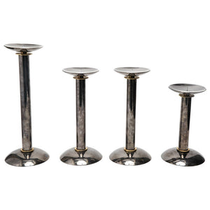 Modern Pillar Candlesticks in Metal & Brass front (6719950815389)
