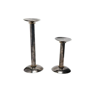 Modern Pillar Candlesticks in Metal & Brass perspective (6719950815389)
