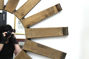 Modern Rustic Sunburst Wood Wall Mirror (6720048562333)