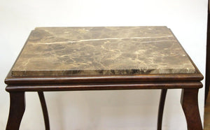 Modern Side Table with Cabriole Legs & Marble Top (6719917785245)