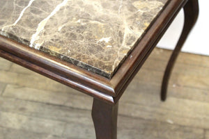 Modern Side Table with Cabriole Legs & Marble Top (6719917785245)