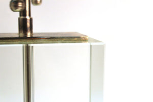 Modern Table Lamp in Chrome and Clear Glass detail  (6719931875485)