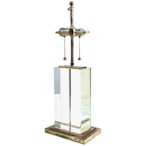Modern Table Lamp in Chrome and Clear Glass (6719931875485)