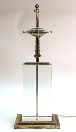 Modern Table Lamp in Chrome and Clear Glass front (6719931875485)