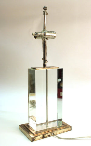 Modern Table Lamp in Chrome and Clear Glass perspective (6719931875485)