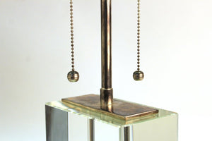 Modern Table Lamp in Chrome and Clear Glass pole (6719931875485)