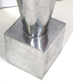 Modernist Cast Aluminum Conical Shape Urns