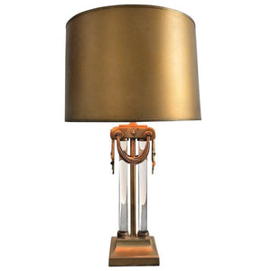 Gilbert Rohde Modernist Art Deco Brass and Glass Rod Lamp (6720033423517)