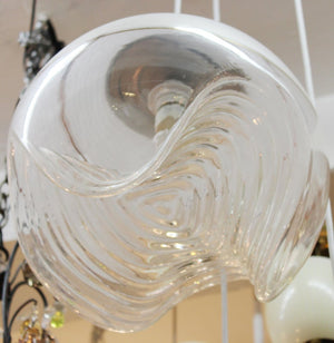 Modernist Sculptural Triple Glass Globe Pendant side (6719937708189)