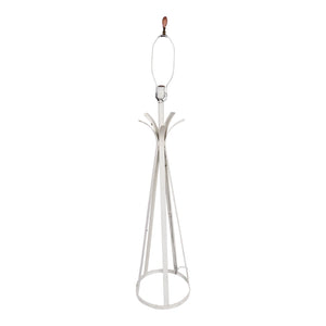 Modernist White-Painted Metal Floor Lamp With Clamshell Finial (6719976505501)