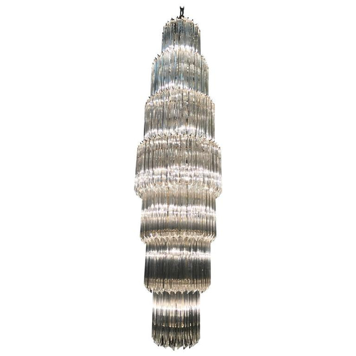 Venini Mid-Century Modern Seven-Tier Murano Glass Chandelier