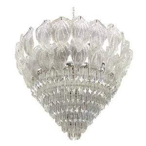 Monumental Murano Glass Leaf and Prism Chandelier (6719824101533)