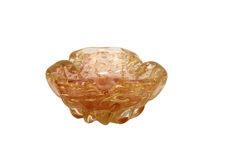 Murano Glass Ashtray with Gold Flakes