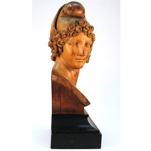 Neoclassical Head of Paris Wood Sculpture After Antonio Canova (6719754305693)