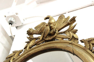 Neoclassical Revival Oblong Giltwood Mirror with Eagle and Trophies (6719967101085)