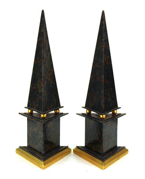 Neoclassical Style Obelisks in Marbled Paper and Gold Foil (6719916900509)
