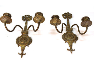 O.C. White Co. Neoclassical Style Gilt Brass Candelabra Sconces (6719916966045)