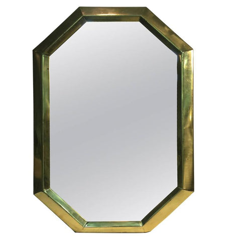 Mastercraft Octagonal Brass Frame Wall Mirror