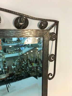 Iron Wall Mirror in the Manner of Oscar Bach (6719826722973)