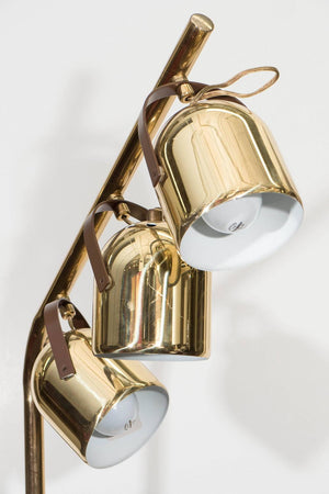 Kock and Lowy Three Head Brass Floor Lamp, Mid-Century (6719619104925)