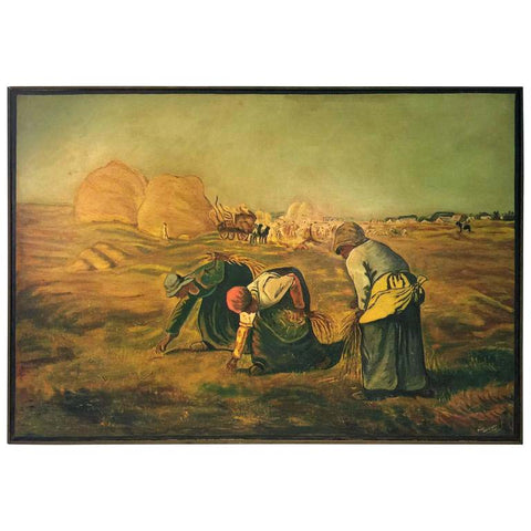 Paul Graziano after Jean- Francois Millet 'The Gleaners' Oil on Canvas Painting