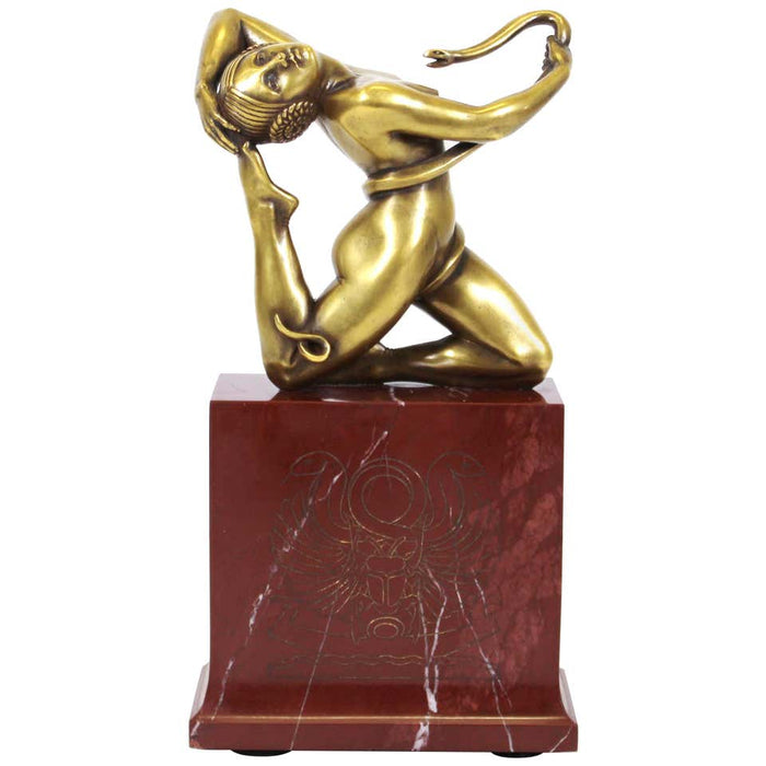Paul Piel French Art Deco Snake Charming Woman Bronze Sculpture