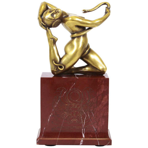 Paul Piel French Art Deco Snake Charming Woman Bronze Sculpture