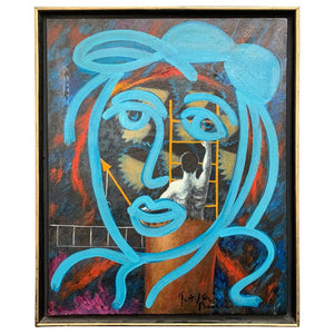 Peter Keil Expressionist Oil Portrait Painting, Framed (6719900713117)