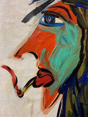Peter Keil Expressionist Portrait Painting of Mick Jagger perspective (6719926927517)