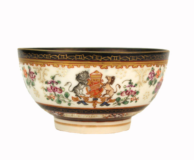 Porcelain Bowl with European Style Crests