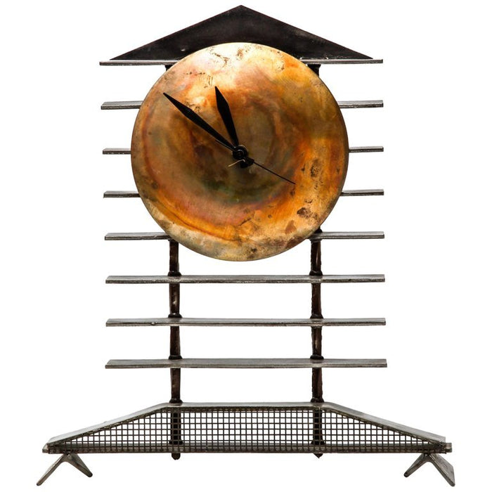 Post-Modernist Metal Mantel Clock