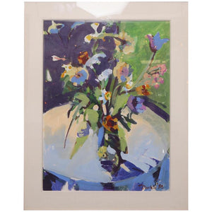 Postmodern Framed Still Life of a Floral Arrangement Signed T. Dooley (6719909200029)