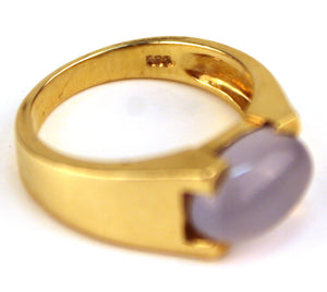 Postmodernist Gold Band Moonstone Ring (6719875088541)