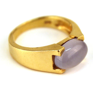 Postmodernist Gold Band Moonstone Ring (6719875088541)