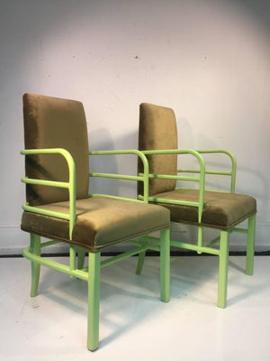 KEM Weber Attributed Art Deco Style Chairs, Set of 12 (6719800180893)