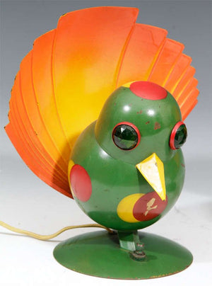 Walter von Nessen Art Deco Woofle Bird Peacock Table Lamps for Miller Lamps (6719824003229)