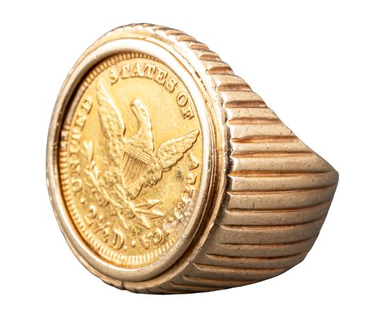 14k Yellow Gold 1945 Dos Pesos Mexican Gold Coin Ring sz 9.5 (8PO-2085) |  eBay