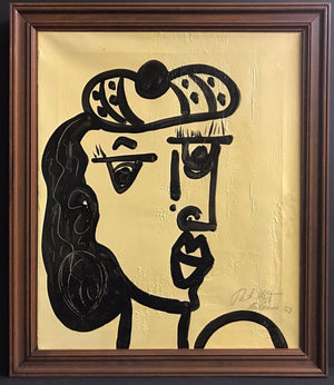 Peter Keil 'Abstract Face' Oil on Canvas Painting (6719823118493)