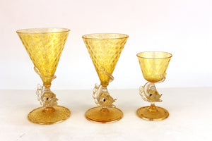 Salviati Glassware with Fish Motif  Set (6719823937693)